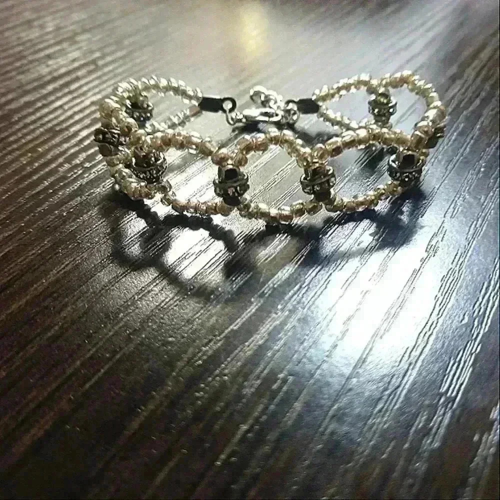 Beaded rhinestone bracelet handmade